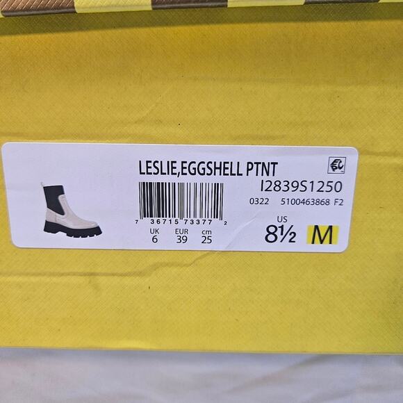 NIB Circus Sam Edelman Leslie Chunky Lug Sole Chelsea Ivory Round Toe Bootie 8.5 - Picture 10 of 10